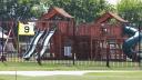 Playground Progress(5) - New playground complete with fencing and netting to keep the kids safe